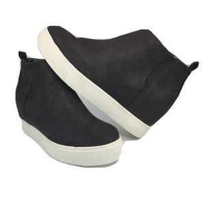 Very G Womens Rebekah High Top Pull on Black Sparkles Suede Sz 9 Ankle Booties